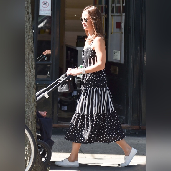 Solid & Striped Tiered Polka Dot and Striped Midi dress ASO Pippa Middleton - Picture 5 of 5